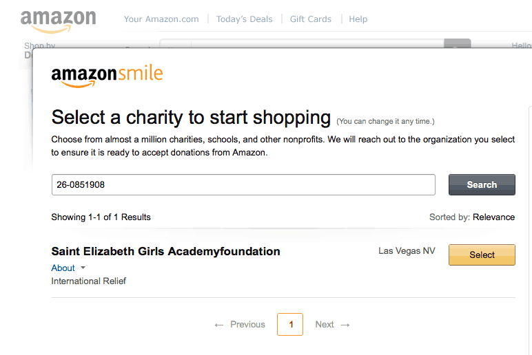 H4H Amazon Smile Step 2